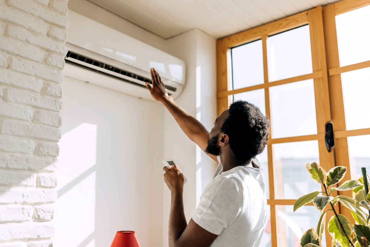 man testing AC